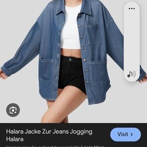 HALARA Blue Stretchy Denim Oversized Jacket Light Weight.